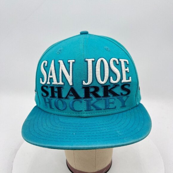 San Jose Sharks Hockey New Era 9fifty Size Medium Large Green Teal Snapback Hat - Picture 1 of 13